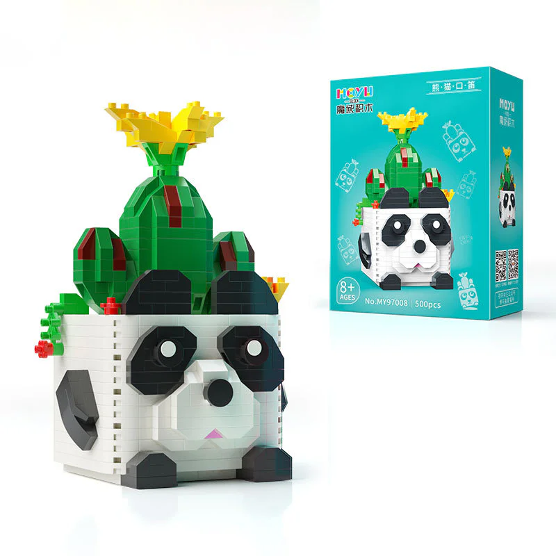 Panda's Bamboo Garden: Playing the Flute 魔域积木 MOYUBLOCK MY97008 image 1
