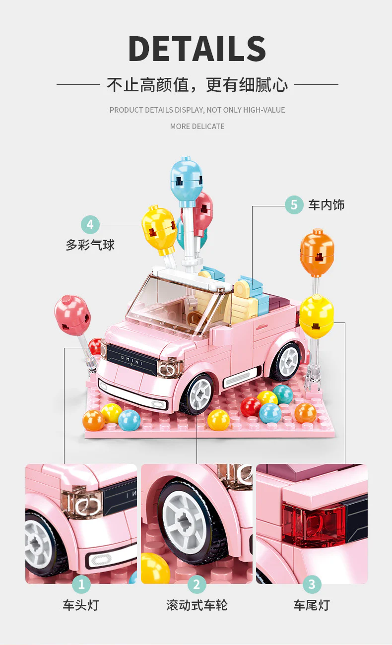 Country name's replacement car - Convertible car 小鲁班 Sluban M38-B1086 image 3