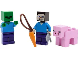 Steve, zombies, and pigs.