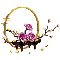 "Flowers bloom under a full moon."