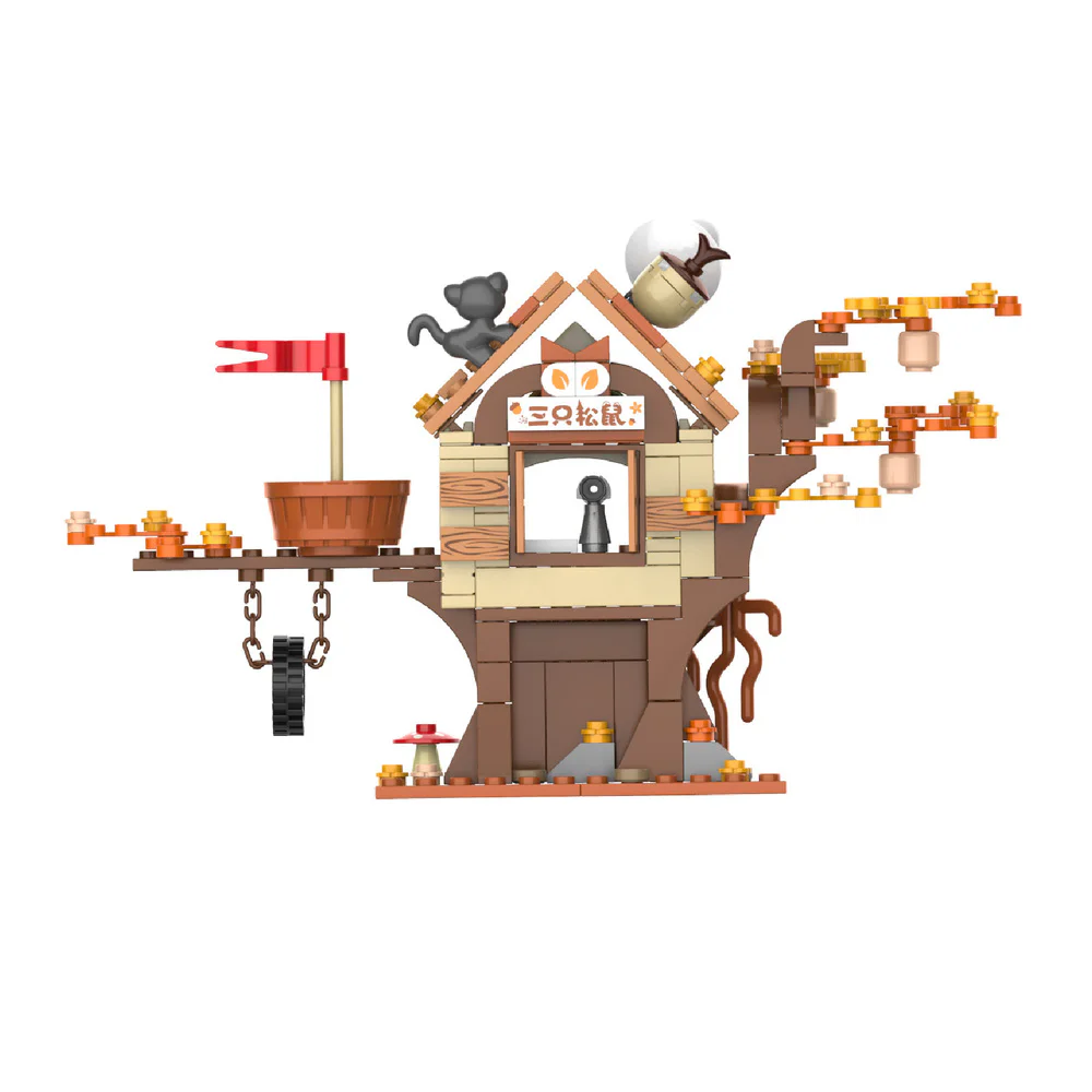 Three Squirrel Squirrel Small: Forest Tree House 佳奇积木 JAKI JK6332 image 2