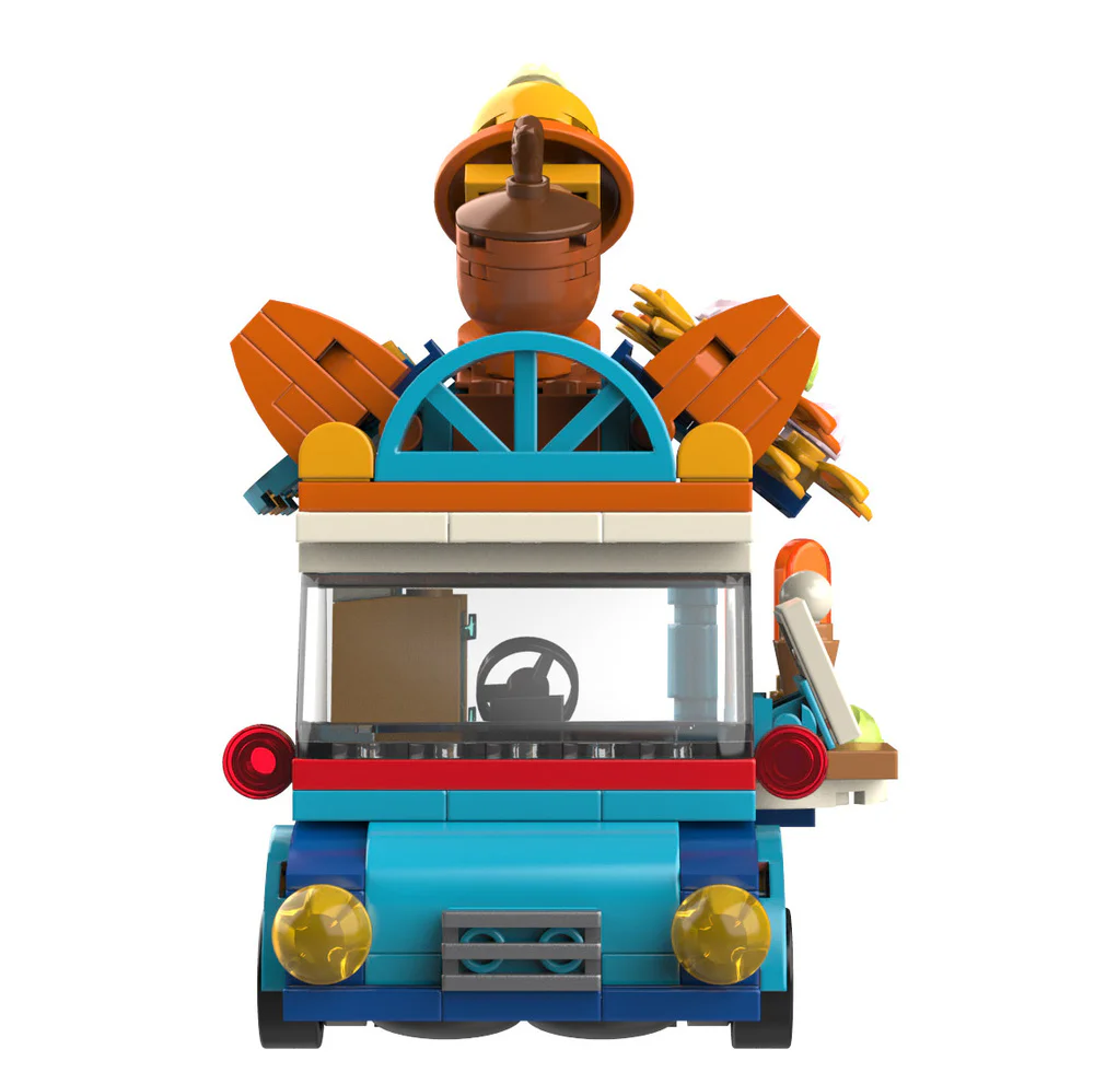 Three Squirrel's Squirrel Town: Squirrel Snow Ice Cream Truck 佳奇积木 JAKI JK6333 image 3