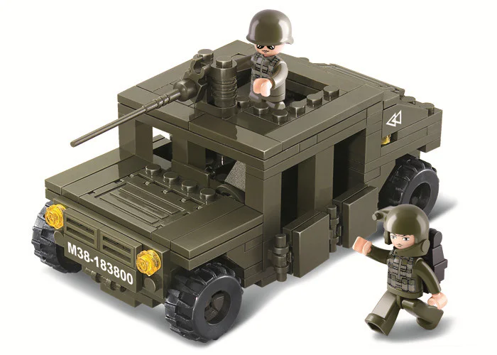 Army forces 2-Hummer patrol vehicle 小鲁班 Sluban M38-B0297