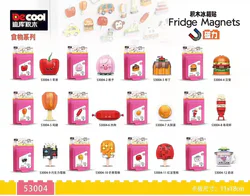 Refrigerator Magnet: Food 12 Options - Apple, Peach, Pudding, Hamburger, Chicken Legs, Hot Dog, Egg Roll, Shrimp Sushi, Chocolate Snow Cone, Mango Snow Cone, Red Bean Snow Cone, Milk Tea.