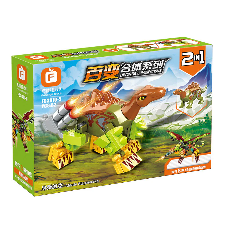 Uranium: Mechanical Battle Dragons, 8 Sections: Guns, Twins, Sniper Raptor, Magnetian Dragons, Steel Pistols, Missile Sword Dragons, Grenade Triangulars, Cobras, Bomber Wing Dragons 方橙积木 Forange FC3810 image 5