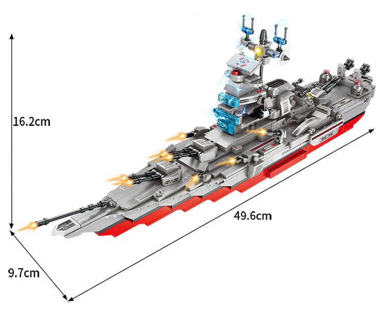 Centrifuge: Pioneer Armored Peace, Iowa Warship 8 方橙积木 Forange FC3818 image 3