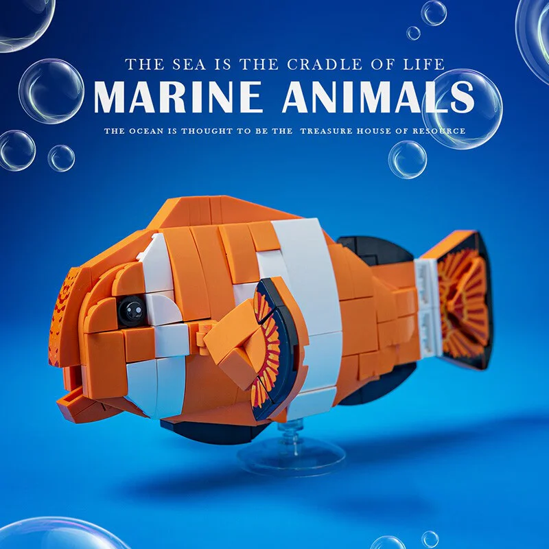 Submarine Mobile Team 4. Blue whales, sea horses, squid, clownfish 潘洛斯 PANLOSBRICK 663022 image 5