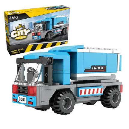 Hello, DAWILL offers 8 models of self-propelled road roller, long arm excavator, engineering grader, wheel type push loader, crane hoist, rotating mixer, lifting and lowering dump truck, and demolition drill car. 佳奇积木 JAKI JK9233 image 3