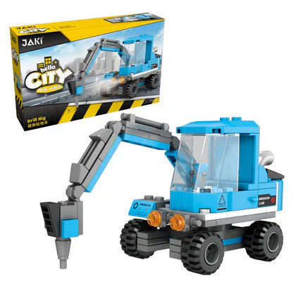 Hello, DAWILL offers 8 models of self-propelled road roller, long arm excavator, engineering grader, wheel type push loader, crane hoist, rotating mixer, lifting and lowering dump truck, and demolition drill car. 佳奇积木 JAKI JK9233 image 4