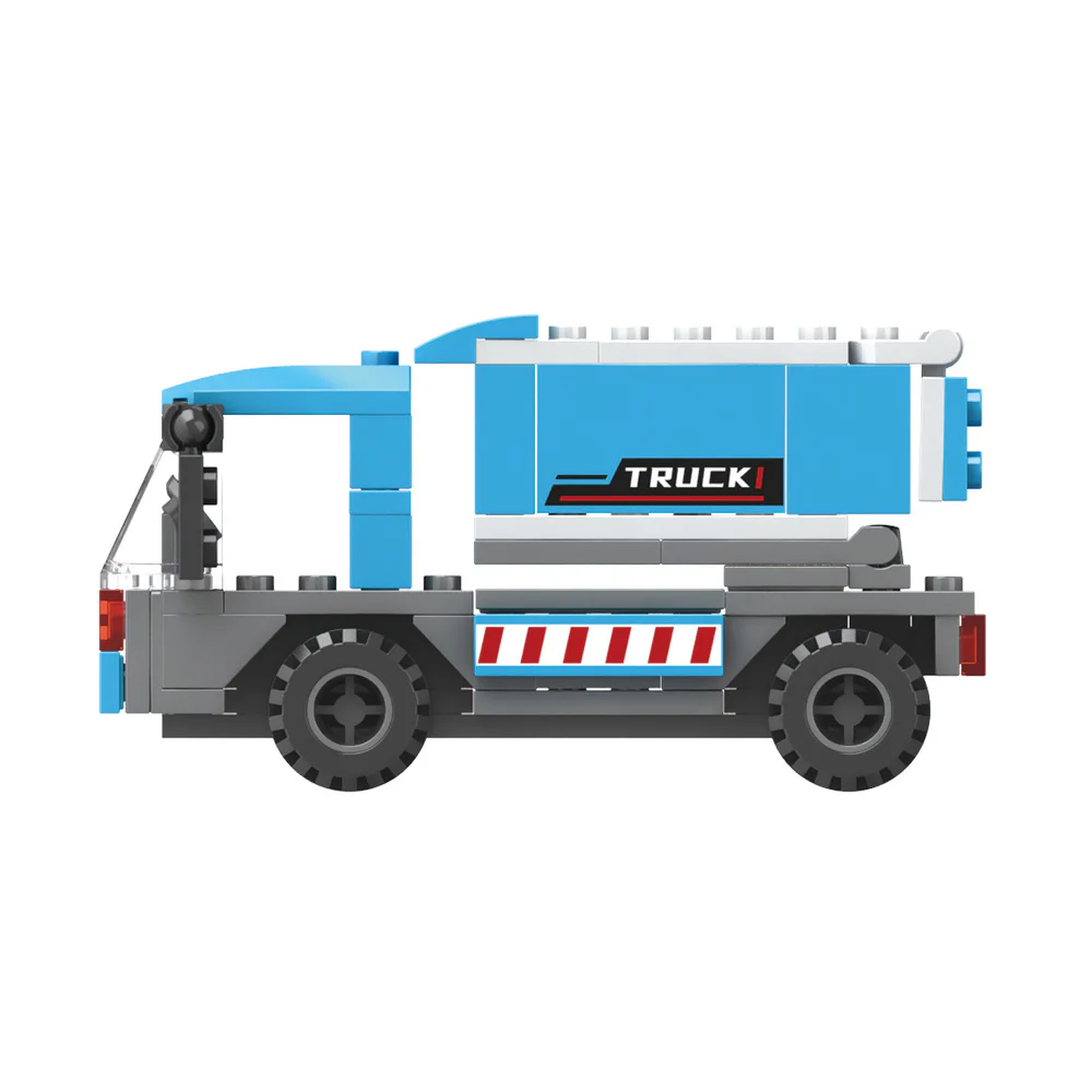 Hello, DAWILL offers 8 models of self-propelled road roller, long arm excavator, engineering grader, wheel type push loader, crane hoist, rotating mixer, lifting and lowering dump truck, and demolition drill car. 佳奇积木 JAKI JK9233 image 5