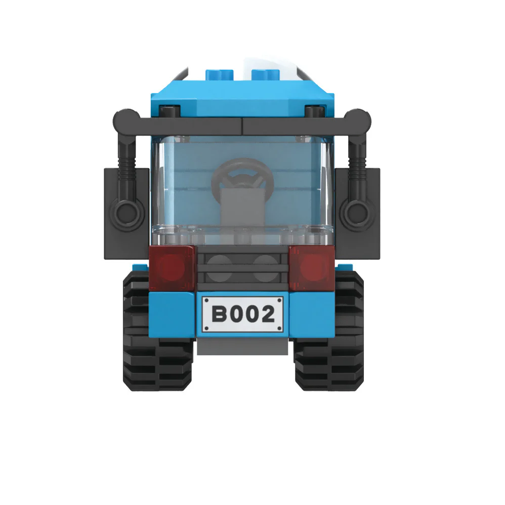 Hello, DAWILL offers 8 models of self-propelled road roller, long arm excavator, engineering grader, wheel type push loader, crane hoist, rotating mixer, lifting and lowering dump truck, and demolition drill car. 佳奇积木 JAKI JK9233 image 9