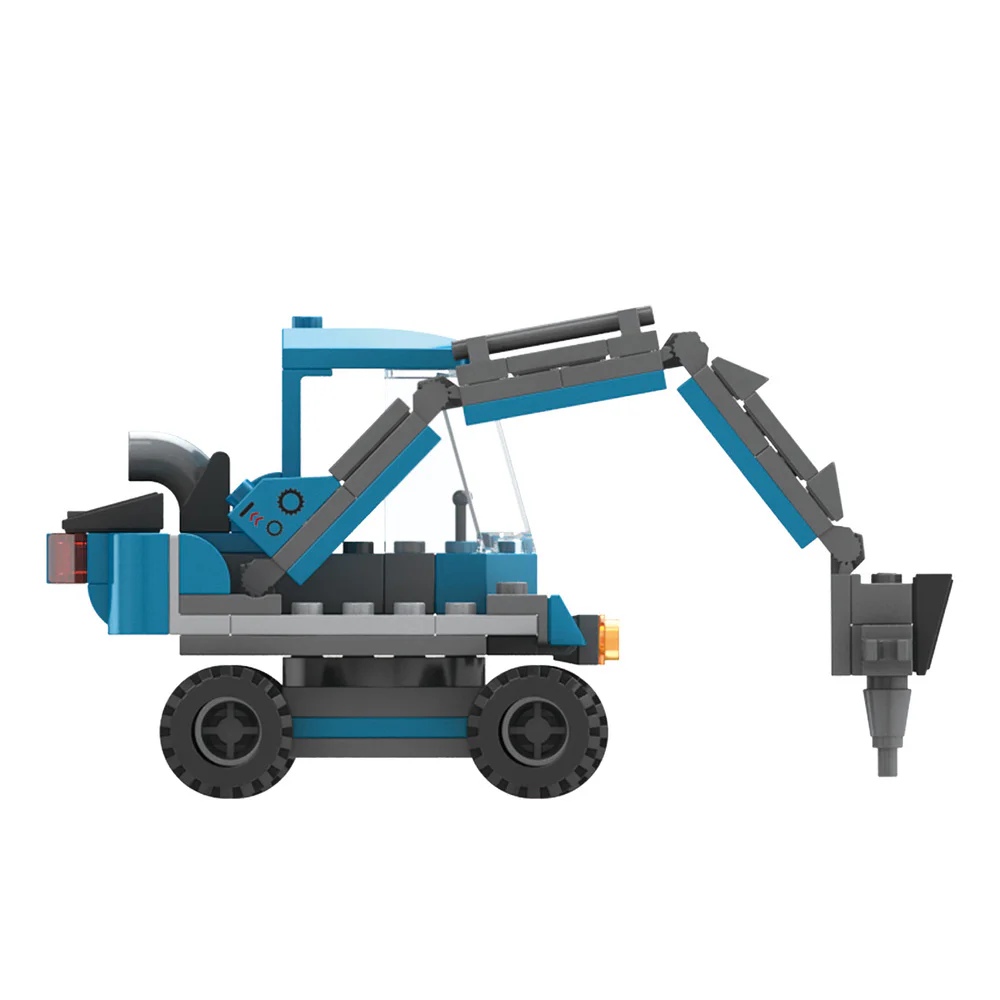 Hello, DAWILL offers 8 models of self-propelled road roller, long arm excavator, engineering grader, wheel type push loader, crane hoist, rotating mixer, lifting and lowering dump truck, and demolition drill car. 佳奇积木 JAKI JK9233 image 13