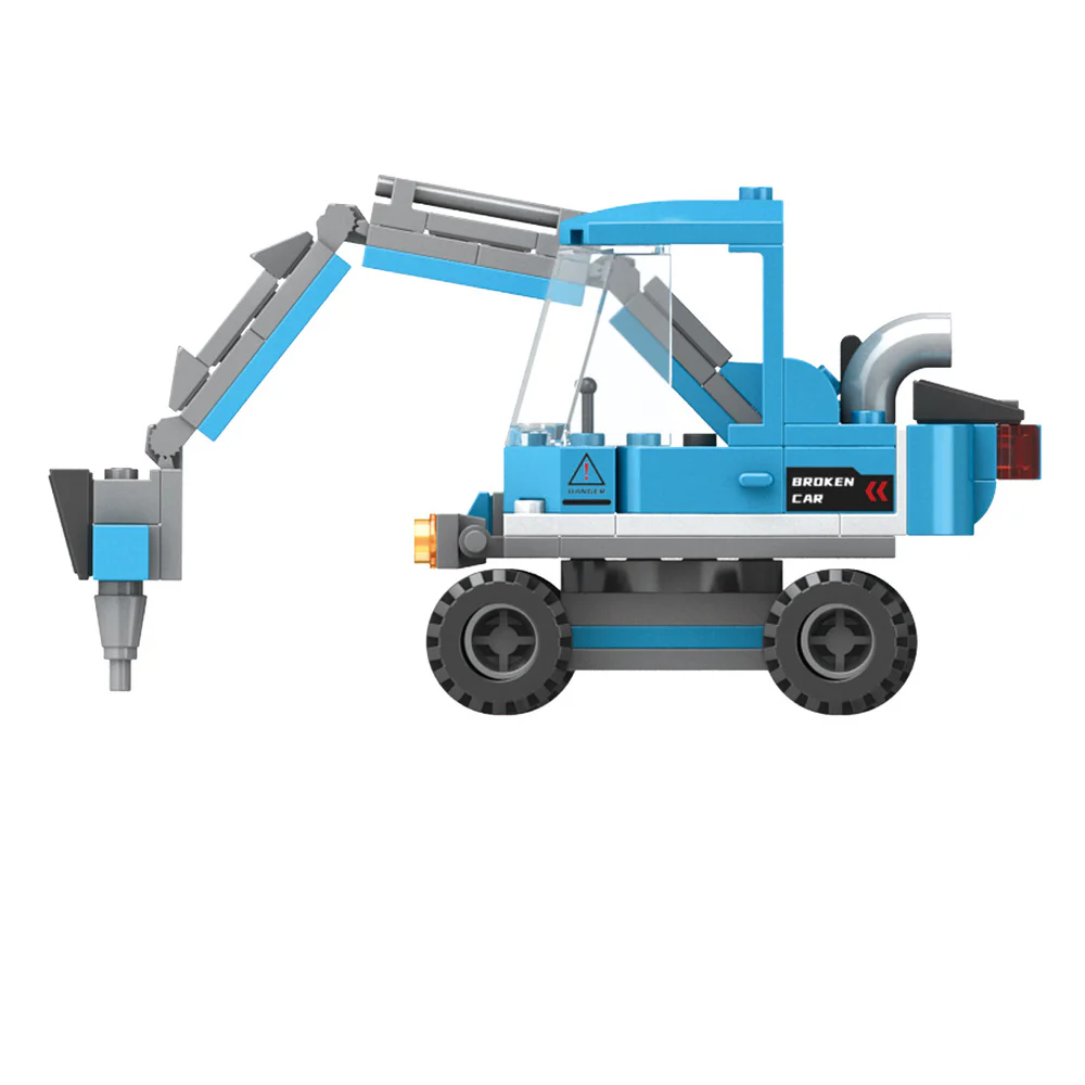 Hello, DAWILL offers 8 models of self-propelled road roller, long arm excavator, engineering grader, wheel type push loader, crane hoist, rotating mixer, lifting and lowering dump truck, and demolition drill car. 佳奇积木 JAKI JK9233 image 16