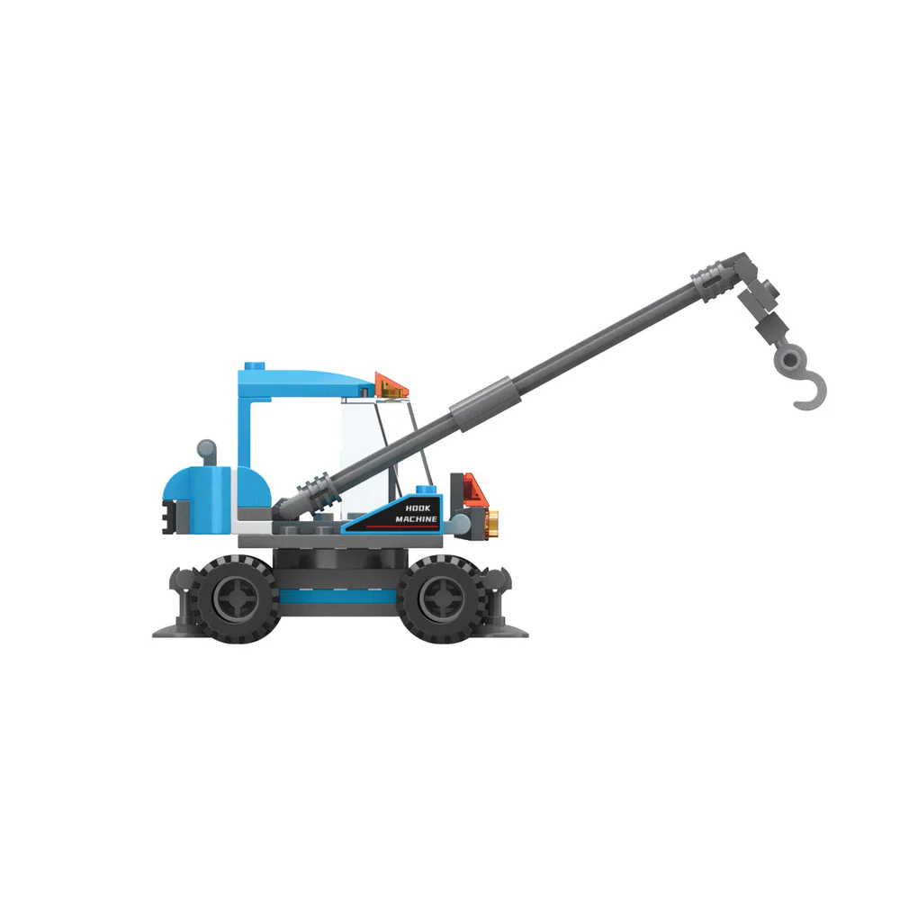Hello, DAWILL offers 8 models of self-propelled road roller, long arm excavator, engineering grader, wheel type push loader, crane hoist, rotating mixer, lifting and lowering dump truck, and demolition drill car. 佳奇积木 JAKI JK9233 image 29