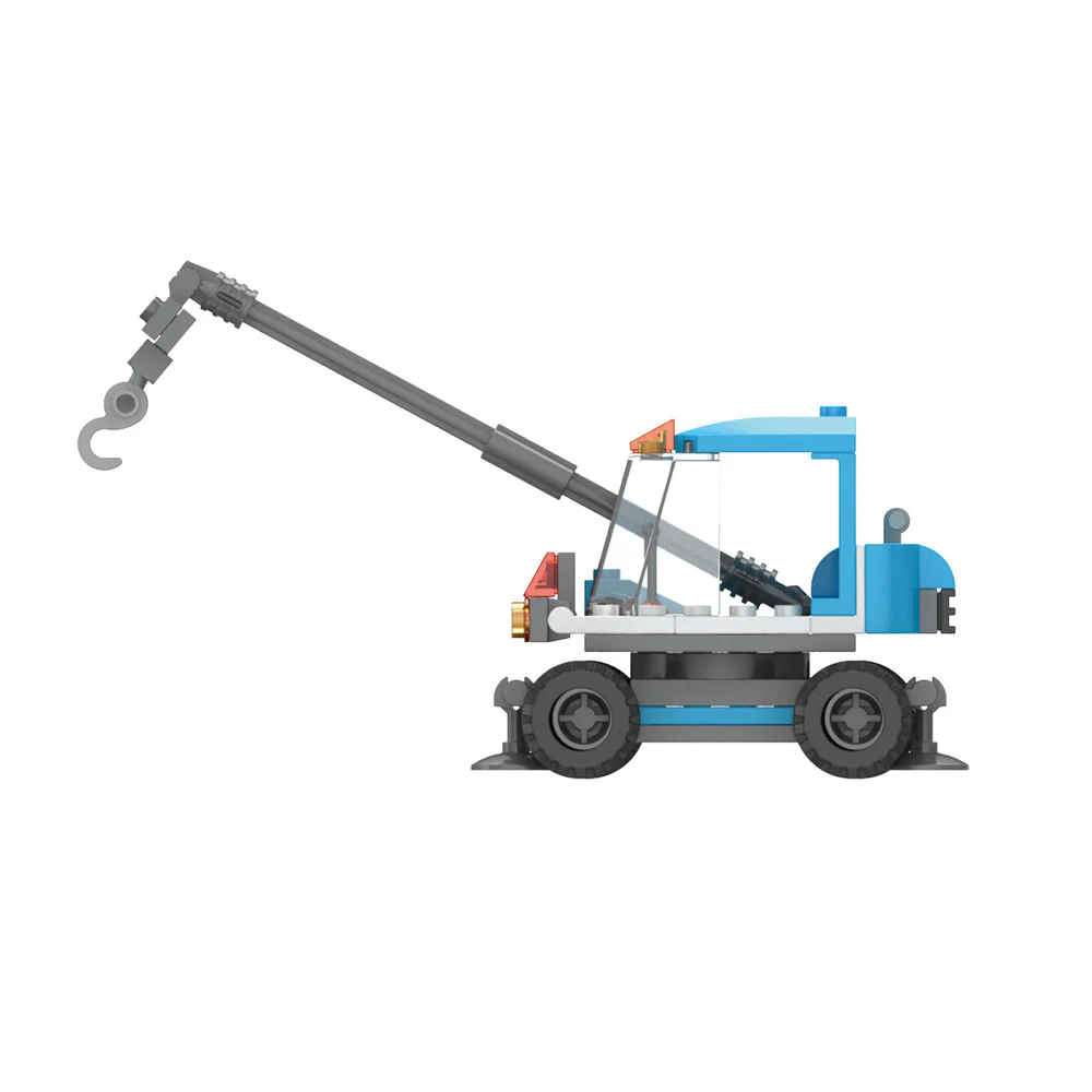 Hello, DAWILL offers 8 models of self-propelled road roller, long arm excavator, engineering grader, wheel type push loader, crane hoist, rotating mixer, lifting and lowering dump truck, and demolition drill car. 佳奇积木 JAKI JK9233 image 31
