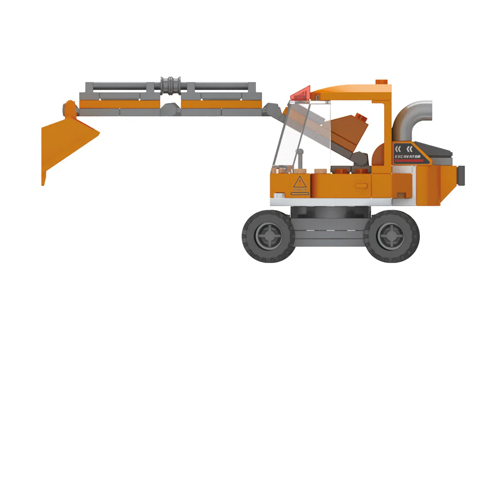 Hello, DAWILL offers 8 models of self-propelled road roller, long arm excavator, engineering grader, wheel type push loader, crane hoist, rotating mixer, lifting and lowering dump truck, and demolition drill car. 佳奇积木 JAKI JK9233 image 32